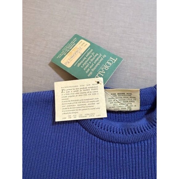 Vintage Toorallie Sweater Adult Small‎ Blue Pullover Long Sleeve Knit Mens. - Picture 4 of 9